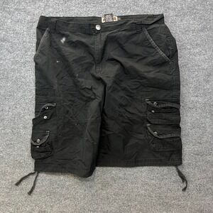 Riot Empire Cargo Shorts Mens Black 100% Cotton Pockets Utility Punk Grunge - 40